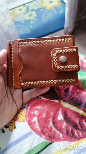 Зажим для денег из натуральной кожи
