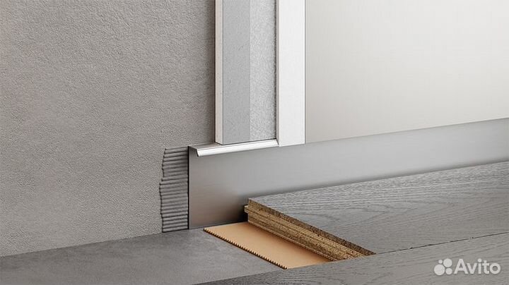 Скрытый плинтус напольн. анодиров-ый 3 м