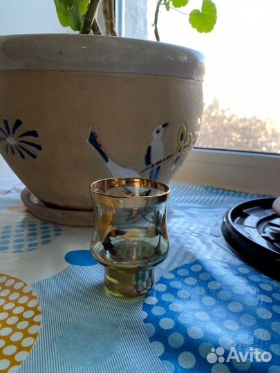 Штоф-графин с рюмками. Позолота. СССР