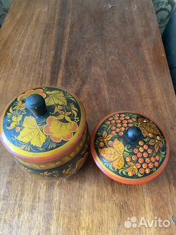 Деревянные баночки(Хохлома СССР)