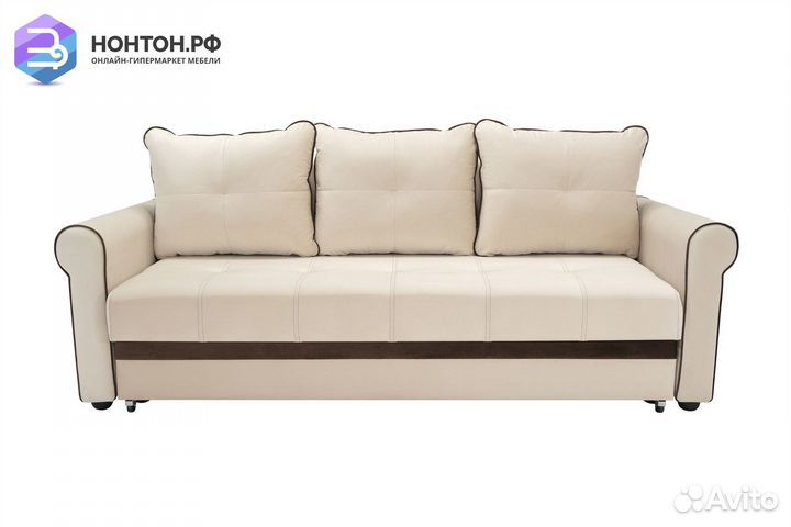 Диван еврокнижка Верона велюр бежевый