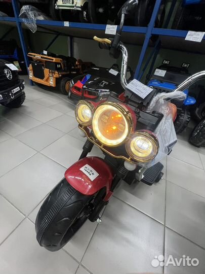 Детский электромотоцикл с коляской