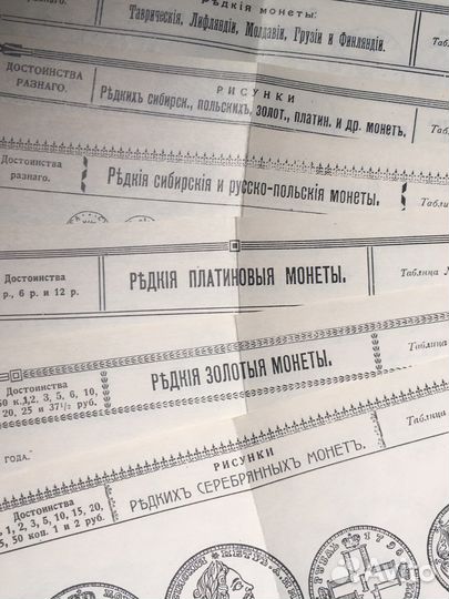 Нумизматика таблицы