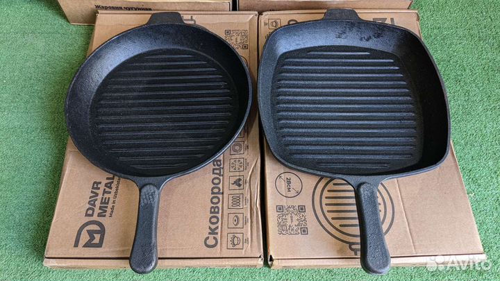 Сковорода чугунная гриль