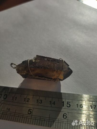 Кулон дымчатый кварц (раухтопаз). Фантомный кварц