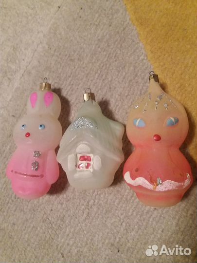 Набор ёлочных игрушек СССР Заюшкина избушка