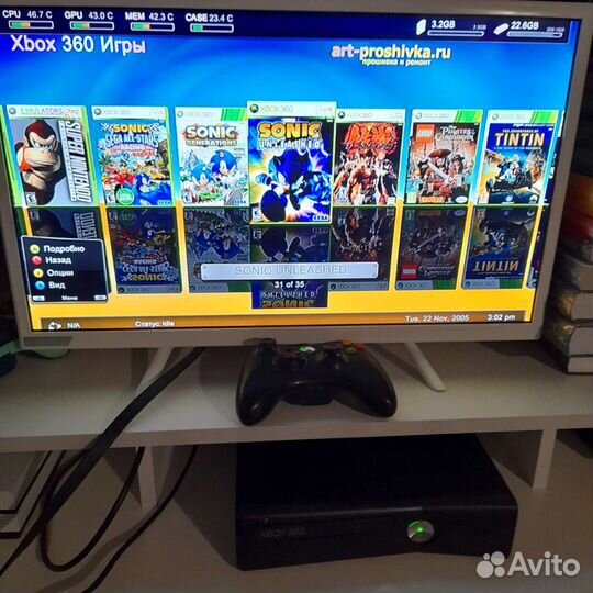 Xbox 360 Slim 250гб прошитый Freeboot