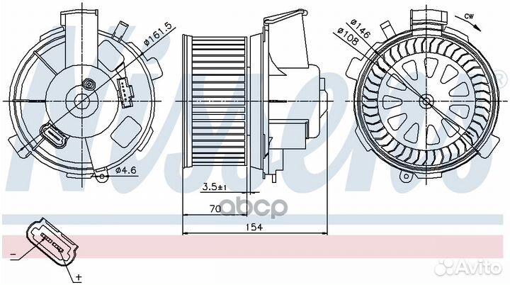 Мотор печки отопителя салона nissens 87021 87021