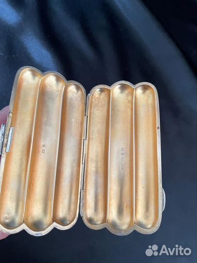 Футляр на три сигары серебро Англия