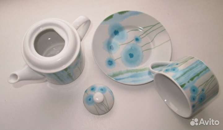 Фарфор. чайник+чайная пара- все вместе, целые