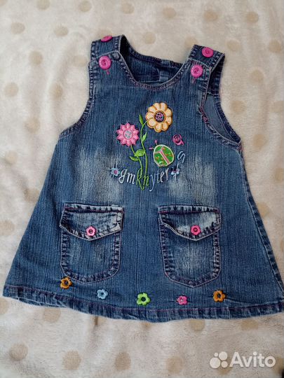 Джинсовый сарафан для девочки 86 92