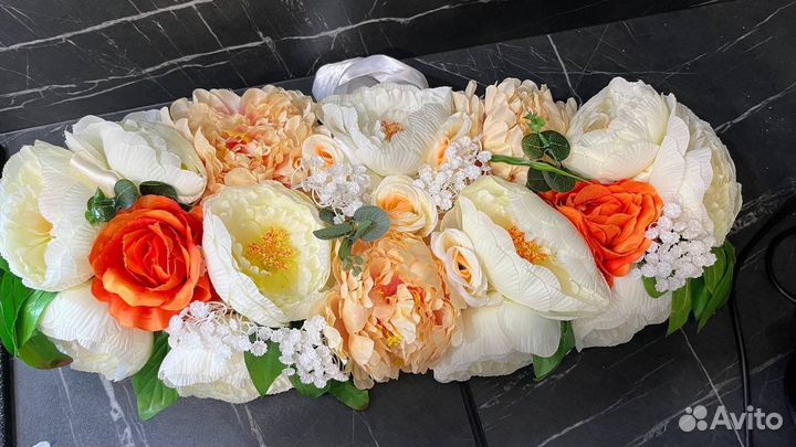 Свадебное украшение на машину декор