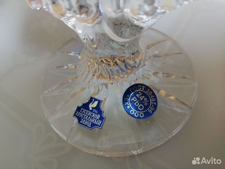 Подсвечник из хрусталя сова