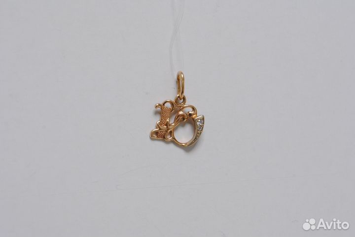 Золотая подвеска буква Ю