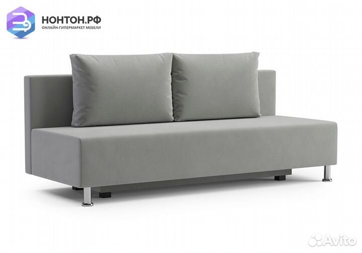 Диван еврокнижка Канна велюр серый