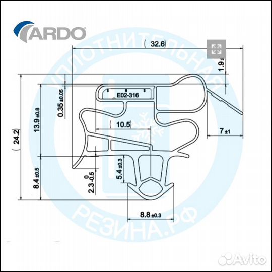 Уплотнитель для морозильного ларя Ardo CFR400 B-1