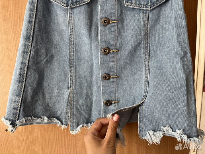 Джинсовая юбка мини 42 размер