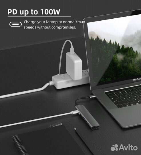 Хаб Адаптер USB 3.0 Type-C hdmi 4K кард ридер