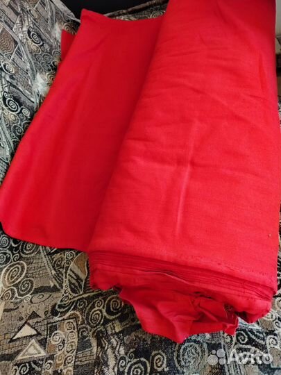 Ткань хб красная новая шириной 80 см