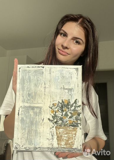 Картина маслом на холсте цветы