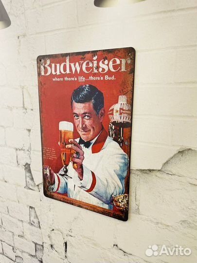 Декор на стену табличка Budweiser Beer