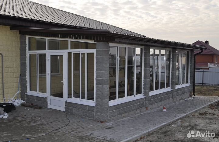 Остекление терассы пластиковое 4200х1430