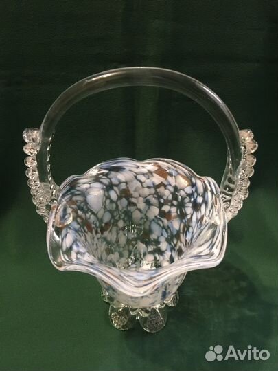 Ваза конфетница цветное стекло СССР