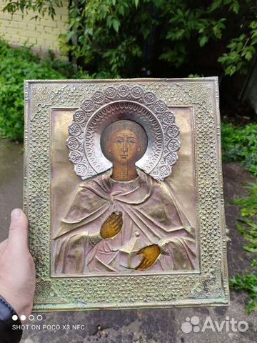 Старинная икона св Пантелейион Целитель