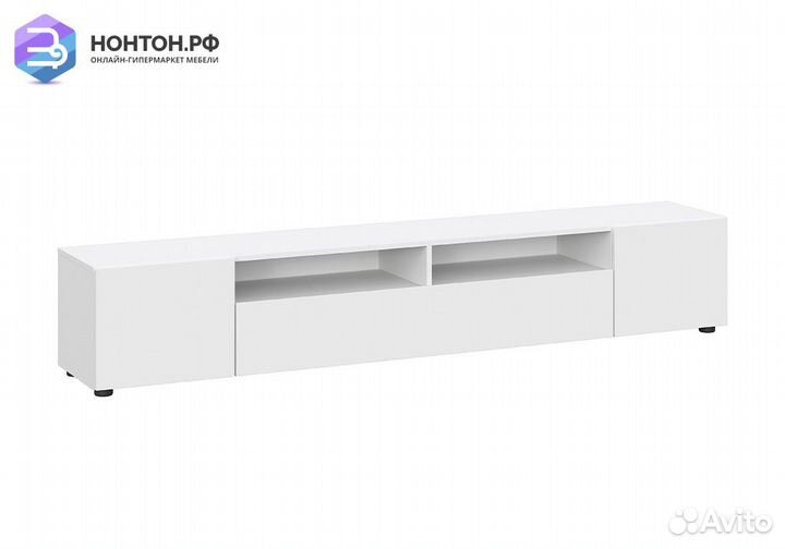 Тумба для тв Грейс белая текстурная
