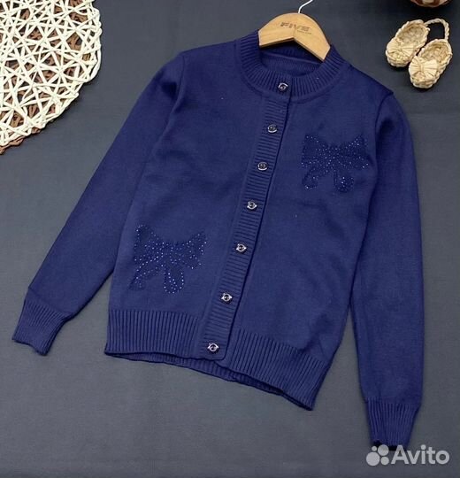 Кофта на пуговицах для девочки, 128-158