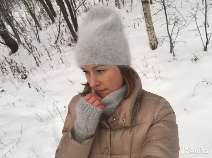 Шапочка из пуха норки