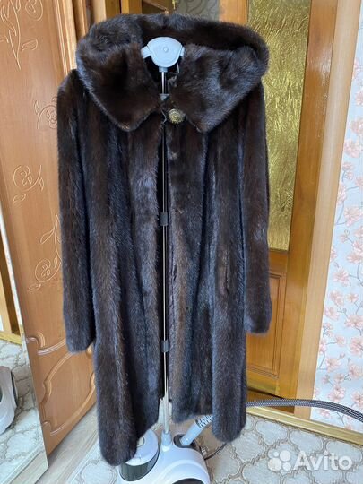 Шуба норковая с капюшоном