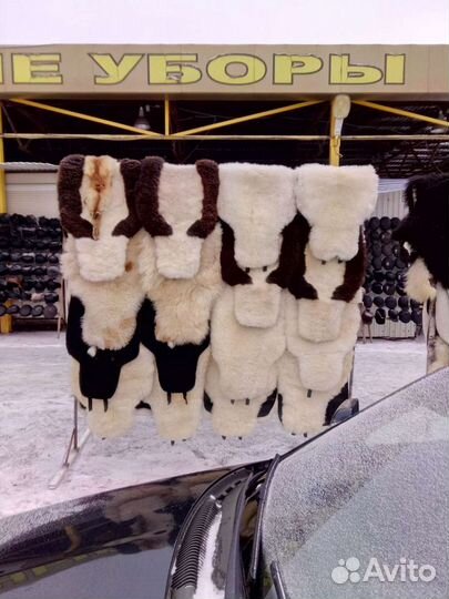 Пушистые авточехлы из овечьей шерсти