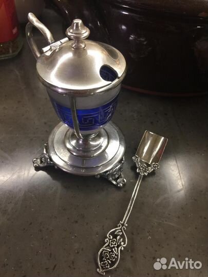 Антикварная баночка, серебрение, Франция