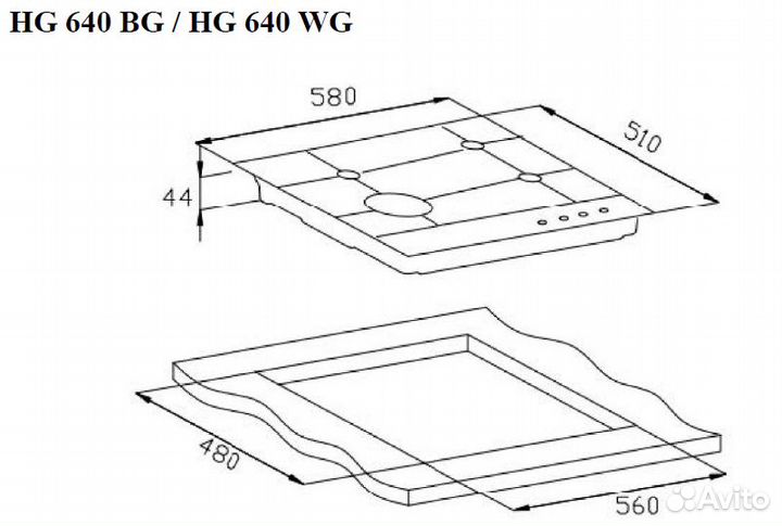 Варочная панель газовая Weissgauff HG 640 WG