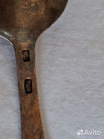 Серебряная чайная ложка, 875 эмаль