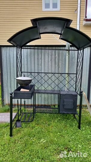 Кованый мангал с печкой