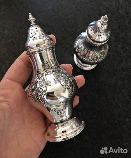 Винтажные серебряные солонки, США, 50-е гг