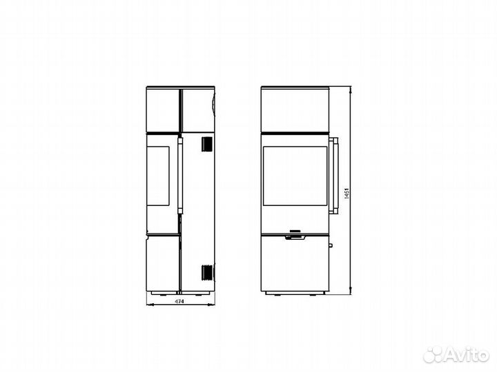 Печь K900 высокая черная (Keddy)