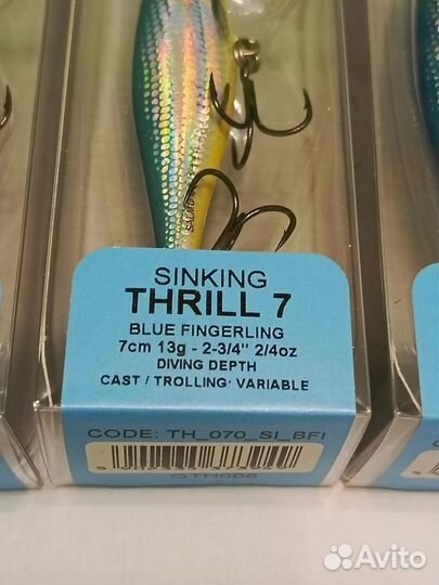 Воблер Salmo Thrill 7; цвет - blue fingerling