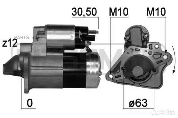 ERA 220758 Стартер renault duster 1.6 2010- 1.3kw