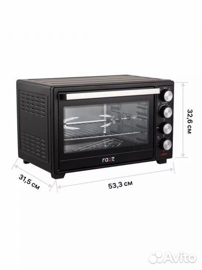 Мини печь с грилем на 38 л новая