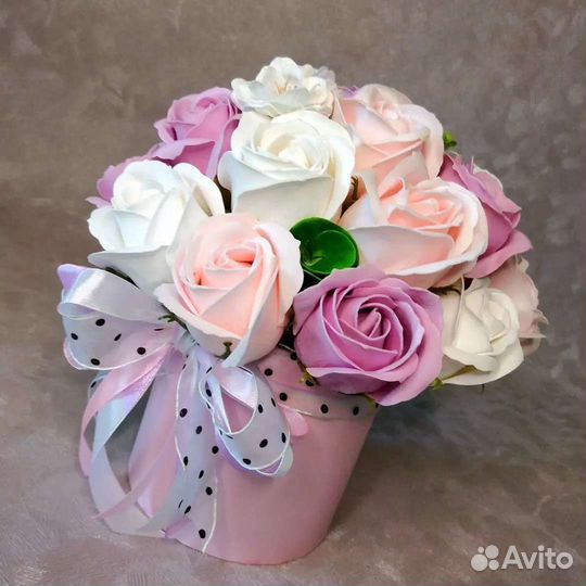 Букет роз из мыла