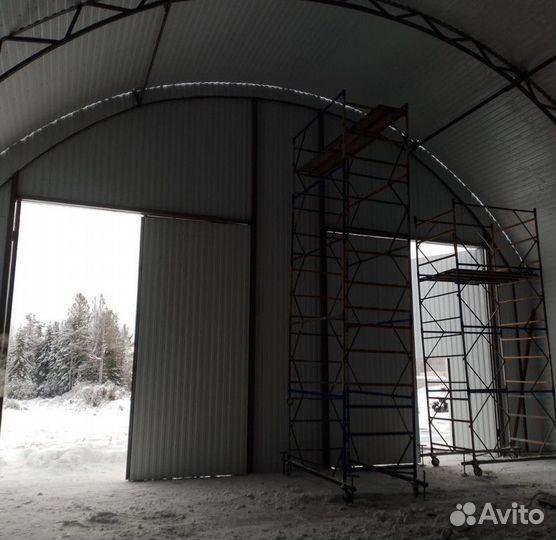 Ангар прямостенный с монтажом под ключ