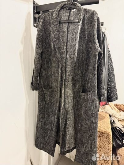 Пальто кардиган весеннее m h&m серое