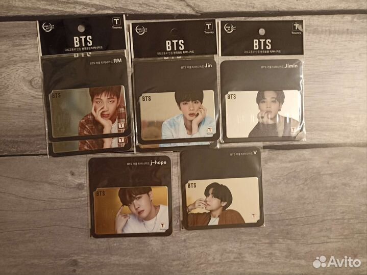 Карты коллекционные T-money (Тимани) BTS. Bangtan