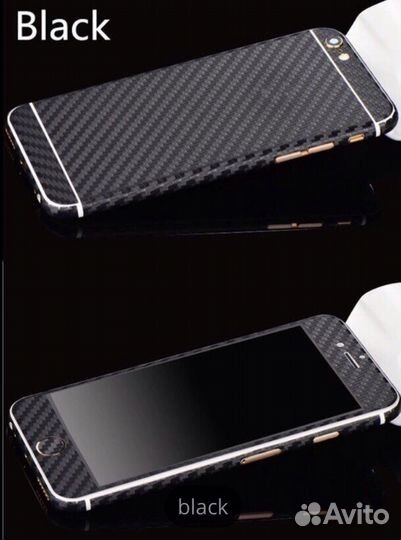 Карбоновые пленки Black для iPhone 4/5/6