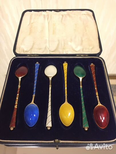 Антикварные ложки дания. ложки со школами, под рес