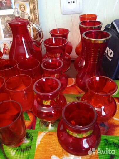 Посуда СССР цветное стекло