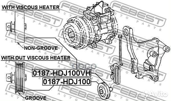 0187-HDJ100ролик натяж. ремня кондиционераToy